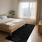 Soft Runner Rugs for Bedroom, Black 3x7 Area Rugs Fluffy Rug Shaggy Area Rug Carpet, Bedside Rug for Living Room Bedroom Kids Room Home Decor