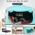 Bed Tent,Portable Privacy Sleeping Bed Canopy,Blackout 90% Drapes for Kids and Adult,Indoor Space Tent with Breathable Large Mesh Windows