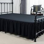Bed Skirts Queen Size Ruffled Bed Skirt with Split Corners, 18 Inch Drop Dust Ruffle Bed Skirt with Platform, Black