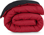 Bare Home King/California King Comforter - Reversible Colors - Goose Down Alternative - Ultra-Soft - Premium 1800 Series - All Season Warmth - Bedding Comforter (King/Cal King, Black/Red)
