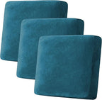 H.VERSAILTEX Velvet Stretch Couch Cushion Cover Plush Cushion Slipcover for Chair Loveseat Sofa Cushion Furniture Protector Seat Cushion Sofa Cover (3 Piece XL Sofa Cushion Covers, Deep Teal)