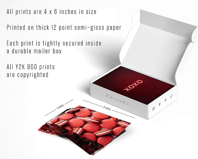 Y2K BOO Bold Red Wall Collage Kit - 50 Aesthetic Posters for Room Decor, Perfect for Dorms and Bedrooms, Vibrant Red Collage Kit for Teen Girls and Bold Spaces