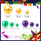 Mardi Gras Vase Filler | 150PCS Pearls Bead for Centerpieces Vases | 8/14/20 mm No Hole Beads, Fake Pearls for Wedding Birthday Theme Party Table Centerpieces Decor Decor