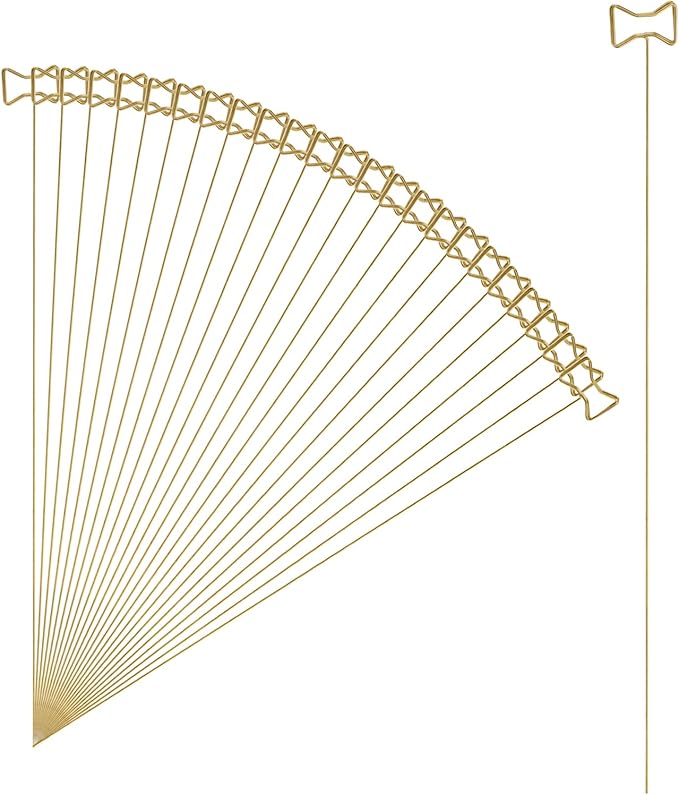 uxcell 24 Pcs Table Card Holders, 11.8 Bow Metal Craft Wire Clips Picture Clip Table Number Holders Picks for Wedding, Photos, Memo, Restaurant, Gold
