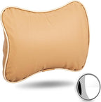 Car Neck Pillow, Car Headrest Pillow for Driving with 2.2" Rear View Blind Spot Mirrors, Memory Foam Car Pillow for Cervical Support, Vehicle Headrest Pillow for Car Seat, Beige