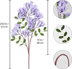 IPOPU 4Pcs Faux Light Purple Artificial Delphiniums, 24.8 Inch Long Stem Artificial Jacaranda Flowers for Tall Vases, Fake Delphiniums for Artificial Flower Arrangements, Home Party Decorations