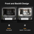 Led Mirror for Bathroom, 30x55 Bathroom Vanity Mirror for Wall with Light, IP54 Enhanced Anti-Fog, Dimmable 3 Colors, Memory Function, Backlit and Front Lit, Shatter-Proof Glass, Plug-in/Hardwired