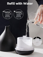 InnoGear Oil Diffuser, 300ML Ceramic Diffuser for Essential Oils Handcrafted Aromatherapy Diffuser Ultrasonic Cool Mist Humidifier with 4 Timers Waterless Auto Off for Room Office, Black