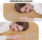 EMME Muslin and Fleece Twin Blanket Reversible - 60"*80" Beige Soft Warm Throw Blankets for Couch Bed Picnic Travel Bed