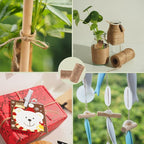 100Pcs White Mini Wooden Clothespins with 328ft Jute Twine - Photo Display Clips for Hanging Pictures, Crafts, Wall Art, Baby Showers (1.4 Inch, White)