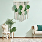 Macrame Wall Hanging Boho Wall Tapestry Handmade Woven Leaf Wall Decor Crochet Wall Art for Home Office Apartment(23.6" W x 31.5" L)