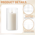 uxcell Hurricane Candle Holder (H:4.7" OD:2.6"), Pillar Floating Candles Holder Clear Glass Cylinder Flower Vases for Table Centerpiece Wedding Party Home Decoration 2Pcs