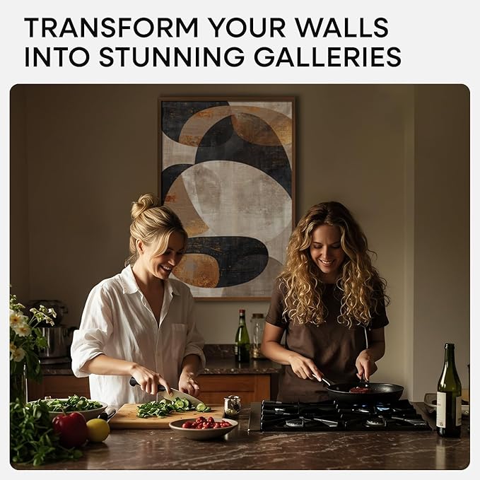 Homeforia 20 x 30 Walnut Frame, High End Dark Oak 20x30 Wooden Poster Frames with Mat 16x24, 20 x 30 Brown Wood Picture Frame Matted to 16 x 24, 30x20 Hanging Frame, Tempered Glass, Wall Kit, Set of 1