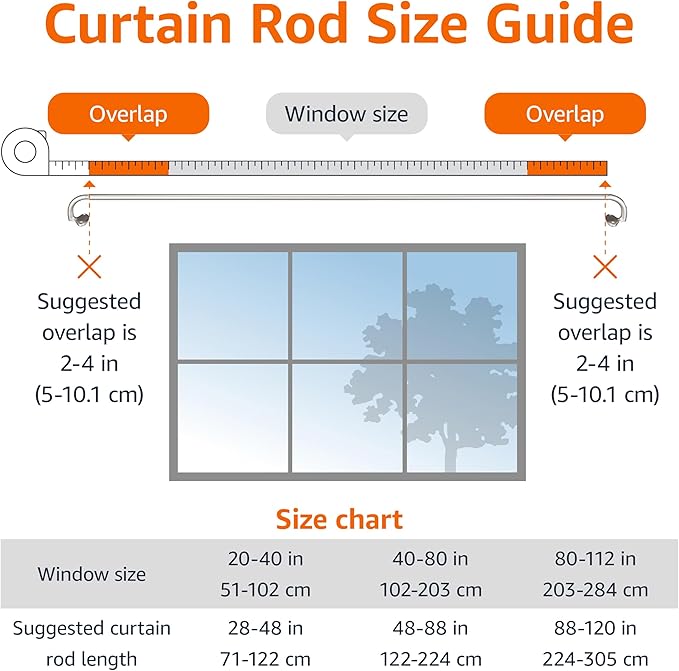 Amazon Basics Room Darkening Blackout Curtain Rod - 88" to 120", Nickel