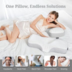 Cervical Pillow for Neck and Shoulder Pain Relief, Odorless Contour Memory Foam Pillows for Sleeping, Ergonomic Orthopedic Support Bed Pillow for Side, Back and Stomach Sleepers, [Grey]