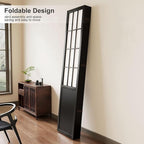 Room Divider, 66.9Inch Tall Japanese Shoji Style Folding Wood Screen with Double Hinges for Home Office Bedroom Hotel Decoration (6Panels, Black)