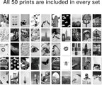 Y2K BOO Black and White Wall Collage Kit - 50 Trendy Monochrome Aesthetic Photos for Sophisticated and Modern Spaces, Perfect Room Decor for Teens, 4"x6" Vintage Wall Art for College Dorms