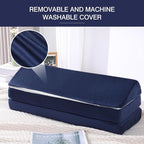 BALAPET 3-in-1 Adjustable Height Wedge Pillow, 7" Height Leg Knee Pillow for Side Sleepers & Aligns Spine, Supportive Bolster Pillow for Pregnancy Relieves Pressure Hip Leg Elevation, 22", Navy Blue