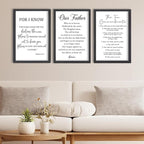 FZMHASLWW Bible Verse Scripture Wall Decor Art 16"×11" Inspirational Quotes Set of 3 Christian Sign Wood Framed Wall Hanging (Black