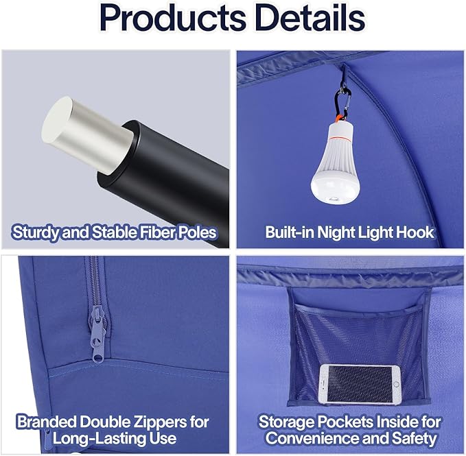 LEEDOR Bed Tent Dream Tents Bed Canopy Shelter Cabin Indoor Privacy Warm Breathable Pop Up Twin/Full/Queen for Kids and Adult Patent Pending(Mattress Not Included)