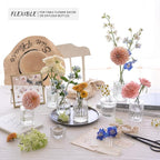 24pcs Glass Bud Vase Set, Small Clear Flower Vases for Centerpieces in Bulk, Mini Vintage Vase for Wedding, Home,Table Decoration