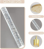 H125'' Modern Crystal Chandeliers for Entryway 18-Lights LED Dimmable Chandeliers Lighting Fixture Large Pendant Light for Staircaes Living Room Villa