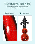 Yard Garden Wind Spinners - 91" Height Extra Large Wind Spinners Outdoor Metal, Kinetic Wind Sculptures for Lawn Patio Garden Decor (Burgundy Lotus)