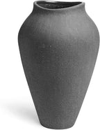 Black Ceramic Vase - Large 11.8 Inch Tall Floor Vase for Centerpieces, Farmhouse Rustic Minimalist Home Decor for Living Room, Enterway, Wedding (Sandstone Black)