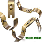 Frienda 6 Pcs Curtain Rod Brackets Adjustable Holder Wall for 1 Inch Diameter Curtain Rod General Bracket Hooks with Screws (Green Bronze)
