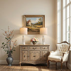 BOBOMOMO 27.25” Farmhouse Table Lamps Set of 2 – Antique White Bedside Lamps with Night Light & USB A+C Ports, Vintage Lamps for Bedroom, Living Room, Entryway, Console Table (Bulbs Included)