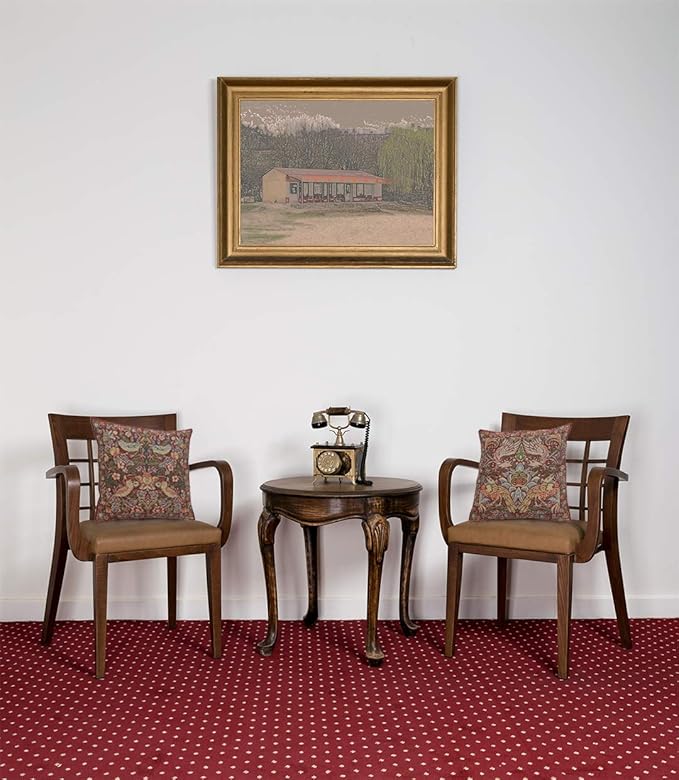 Charlotte Home Furnishings Throw Pillow Covers 16x16 in, Red Strawberry Decorative Couch Pillow Covers, Boho European Tapestry Cushion Cases, Living Room Cozy Home Decor, Jacquard Woven Soft Cotton