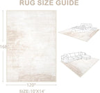Area Rugs 10x14 Living Room: Washable Rug Modern Abstract Large Rugs Soft Non Slip Neutral Rug Stain Resistant Indoor Carpet for Bedroom Kitchen Dining Room Home Office Rugs(Beige, 10'x14')