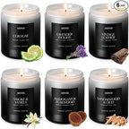 AOOVOO Scented Candles Set - 6 Pack Men Candles for Home Scented, 42 oz Soy Wax, 300 Hour Long Lasting Candle, Soy Candle Gifts Set for Men, Birthday, Valentine, Christmas, Anniversary Present