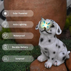Dog Garden Figurines Outdoor Decor Solar Statue with LED Lights for Patio Lawn Yard Art Decoration Housewarming Garden Gift