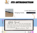 Holy Spirit You are Welcome Here Wall Decor 32"×12" Quote Bible Verse Religious Christian Scripture Wall Art Sign (Black)