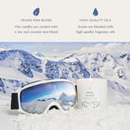 Literie NYC Inspired Scented Candle: Skiing Out West - Sandalwood & Clove Bud Scent, 9oz, 50 Hour Burn, Vegan Soy & Coconut Blend Candle for Home Decor, Gift for Women & Men