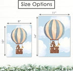 Hot Air Balloon Art Prints (Set of 3) - Unframed - 11x14 | Nursery Wall Decor | Elevate Your Nursery Decor with this Charming Wall Decor | Modern Wall Decor for Your Little One's Room