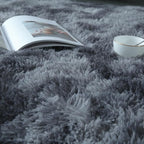 Area Rug 9x12 for Living Room - Large Shag Soft Grey Rug for Bedroom - Modern Non-Slip Plush Fuzzy Floor Carpet Tie-Dyed Dark Gray
