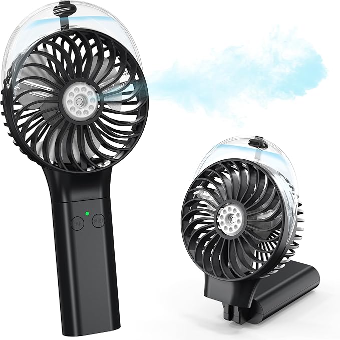 COMLIFE Portable Handheld Misting Fan, 3000mAh Rechargeable Battery Operated, 180° Foldable, Mini Personal Fan with Water Sprayer for Travel, Makeup, Home, Office, Camping, Outdoors