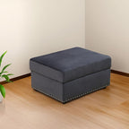 Ottoman Rectangular Storage Ottoman Bench, Flannel Footrest Stool Footstool with Lid for Living Room, Bedroom, Entryway, Brown, 33.5"x25.5"x18"