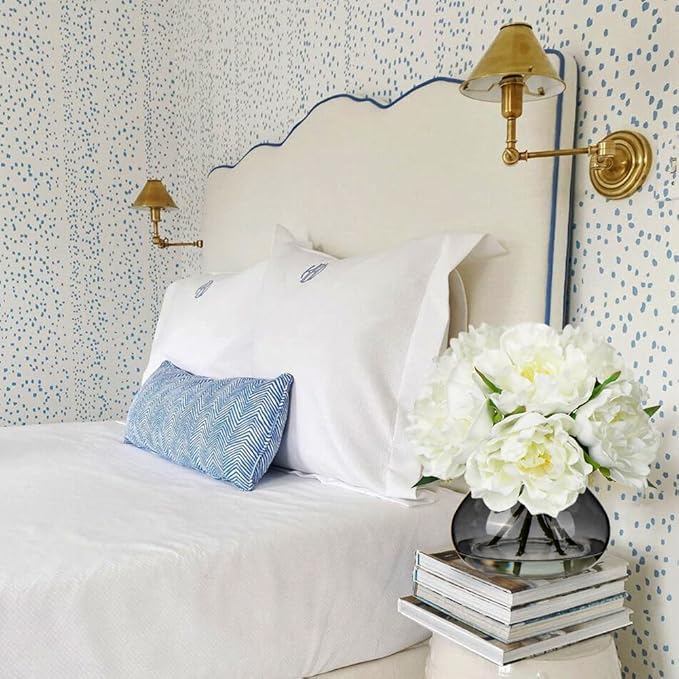 Hollyone Peonies Artificial Flowers with Vase White Peony Fake Flowers Faux Silk Flower Arrangements in Glass Vase with Faux Water Faux Floral Bulk Bouquet for Home Office Table Centerpiece Decoration