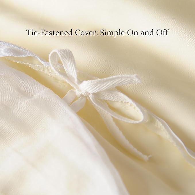 CUDDLE DREAMS Lightweight Silk Filled Comforter for Summer, Detachable Tencel Duvet Cover for Easy Care, Naturally Breathable (Ivory, Twin)