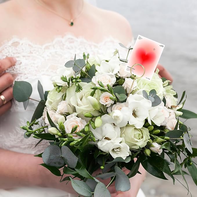 20 Pcs Floral Pick Card Holder Picture Holders Wire Clip for Tables, DIY Craft Gift Card Holder for Centerpieces Memo Holder Metal Place Card Holders for Party Birthday Office Cake Topper