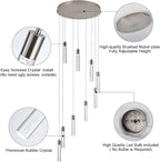 Pendant Lighting for Kitchen Island,High Ceiling Chandelier, Modern Chandelier Light Fixtures, Raindrop Chandelier Dimmable Lighting Large Living Room Chandelier Staircase Foyer,9 Lights……