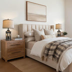 BOBOMOMO 23.75" Farmhouse Black Table Lamps Set of 2– Rustic Bedside Lamps with 3 Way Dimmable Touch Control Night Light & USB A+C Ports, Modern Lamp for Bedroom, Living Room, Entryway