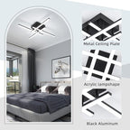 CANEOE Modern Ceiling Light Fixture Sputnik Dimmable Ceiling Light with Remote Control Black Flush Mount Chandelier Ceiling Lamp for Bedroom Living Room Kitchen Led Light Fixtures Ceiling Mount