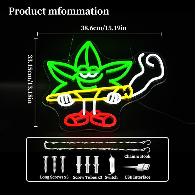 Leaf Neon Sign Led Neon Lights Neon Signs for Wall Decor Light Up Sign for Birthday Party Club Gift