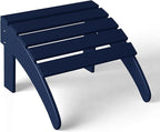 WestinTrends Outdoor Ottoman, Patio Adirondack Ottoman Foot Rest, All Weather Poly Lumber Folding Foot Stool for Adirondack Chair, Widely Used for Outside Porch Pool Lawn Backyard, Navy Blue
