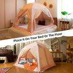 Bed Tents Canopy Bed–Privacy Dream Tent for Cozy Indoor Sleeping, Light-Reducing,and Breathable, with 4 Doors Floor Tent Bed–Available in Twin, Full, and Queen Sizes