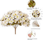 Artificial Flowers for Outdoors Fall Decoration, 4 Bundles Fake Bougainvillea Flower Plants UV Resistant Faux Fall Flowers for Planters Outside Patio Porch Window Garden Home Decor, Fall White